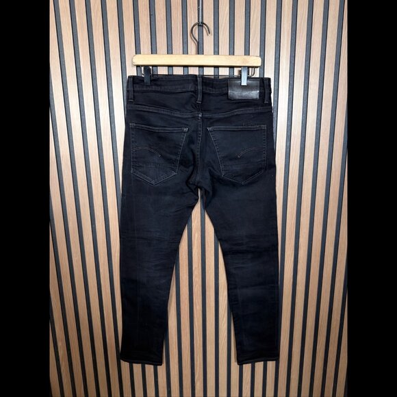 G-Star Raw Jeans 32 Mens Black 3301 Slim Fit 5 Pocket Denim Stretch Button Fly - Picture 1 of 6